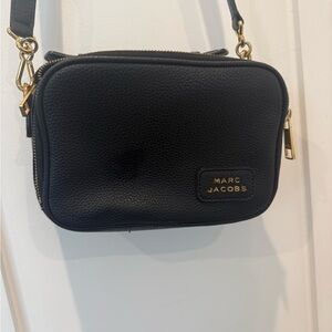 Marc Jacobs Black Crossbody Bag with Gold Accents